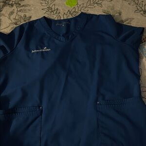 AdventHealth XL Easy Stretch Royal Blue Scrub Top